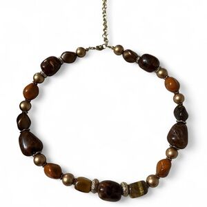 Brown and Gold Beaded Necklace